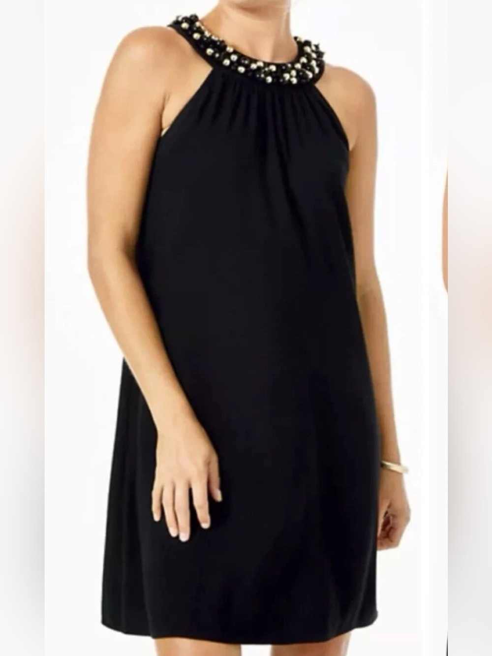 Lilly Pulitzer Black Beaded Halter Dress